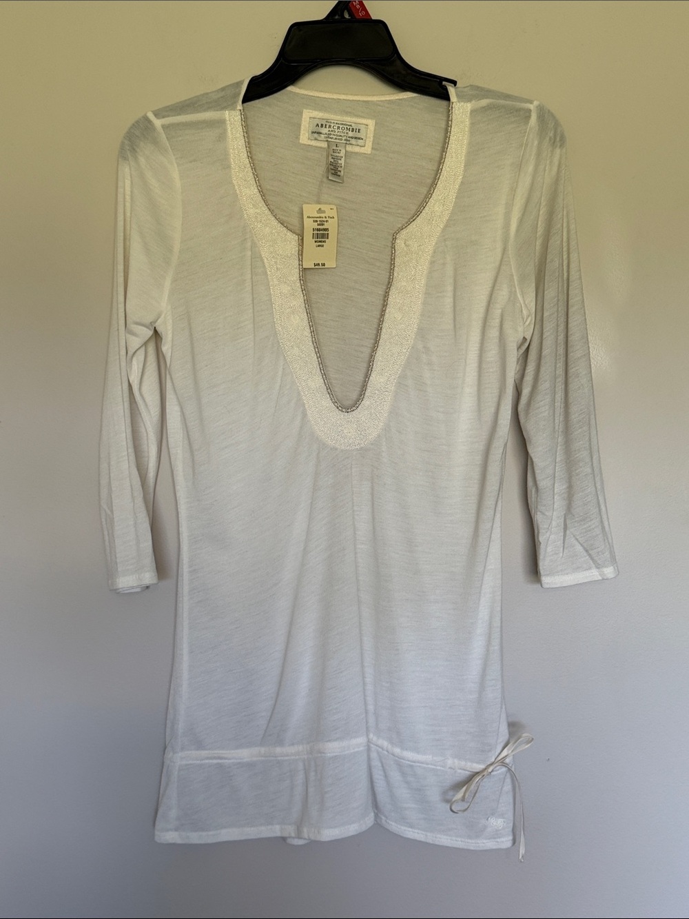 Abercrombie & Fitch Cream V-Neck Top